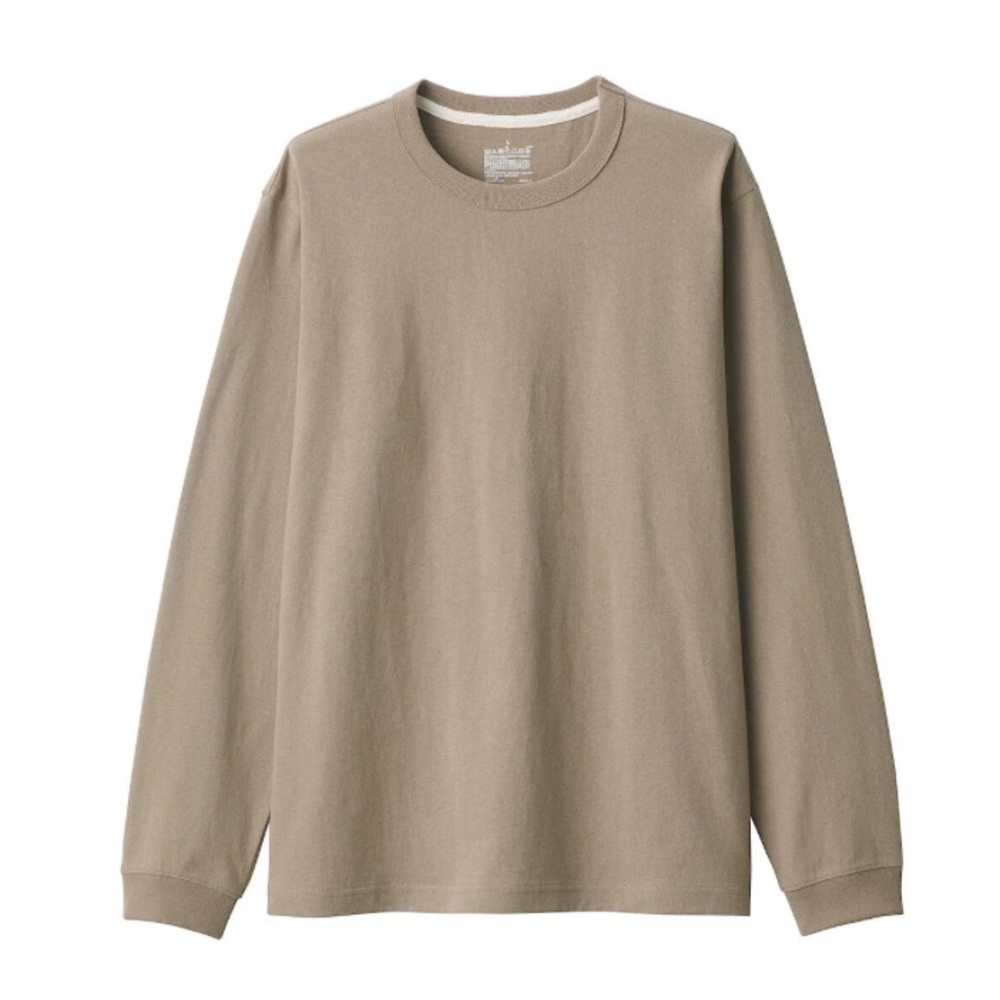 Heavyweight JerseyT-Shirt - Muji Long Sleeve Beige